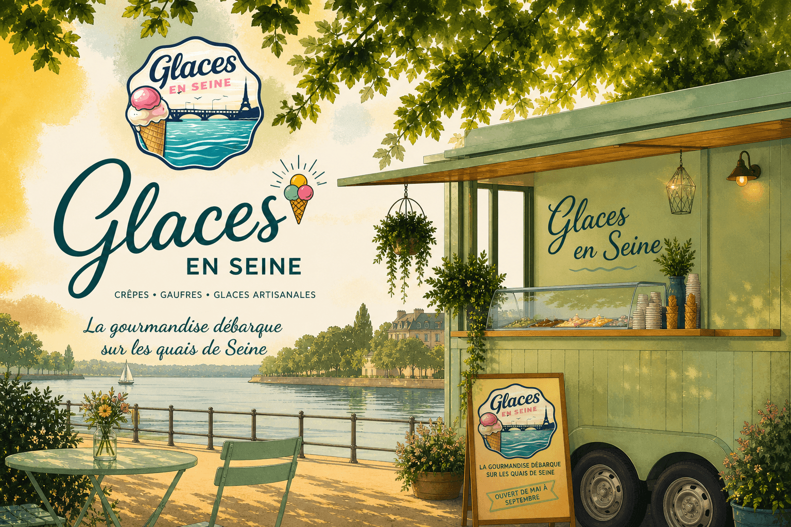 Glaces en Seine — la caravane sur les quais